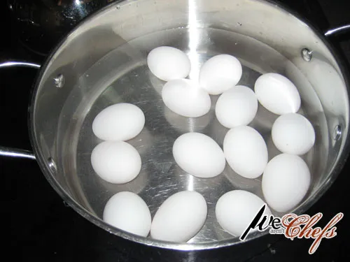 Getting ready to hard boil eggs