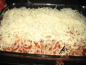 Uncooked lasagna ready to go in the oven (opens in a new tab)