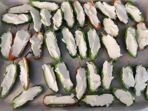 Jalapenos peppers stuffed with cream cheese