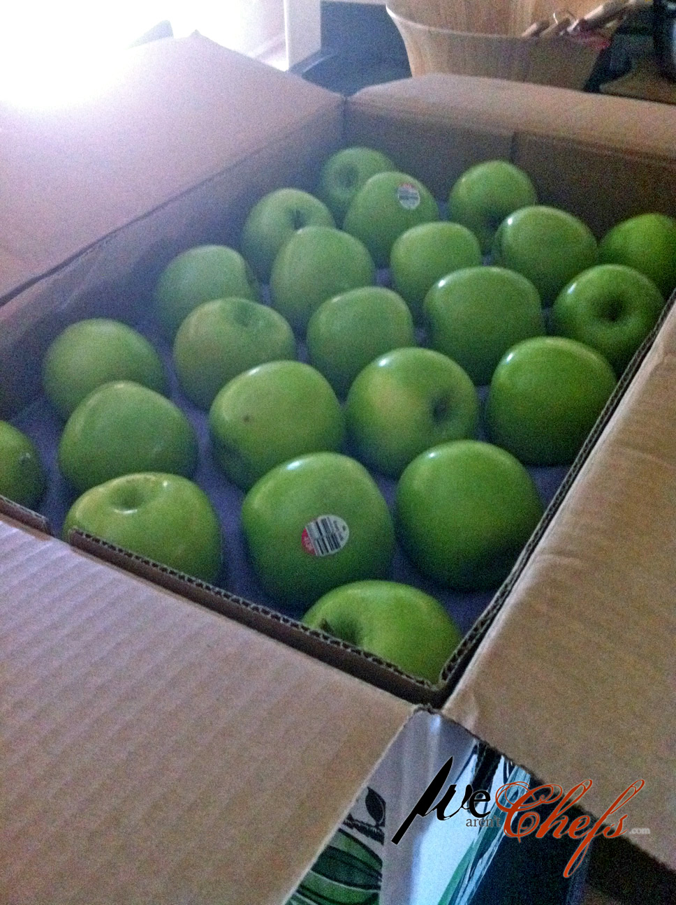 Box of Granny Smith apples