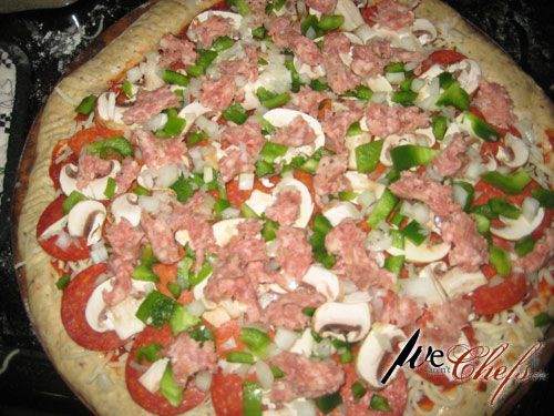 Pizza ready for the oven